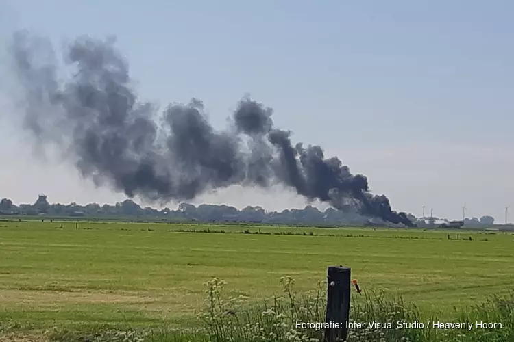 Tractor in brand in Schagen