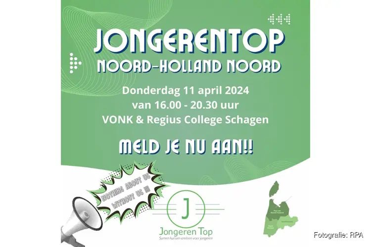 JongerenTop Noord-Holland Noord op 11 april in Schagen