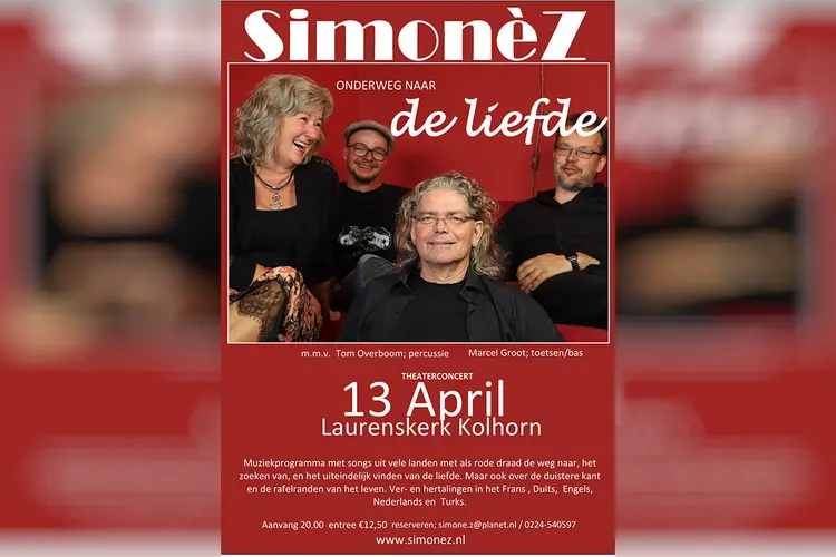 SimonèZ met ‘Onderweg naar de Liefde’ Theaterconcert