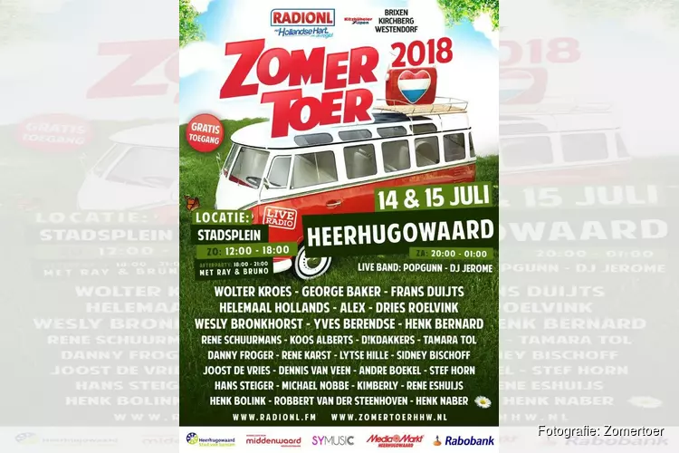 Line up RADIONL Zomertoer HHW 14 & 15 juli